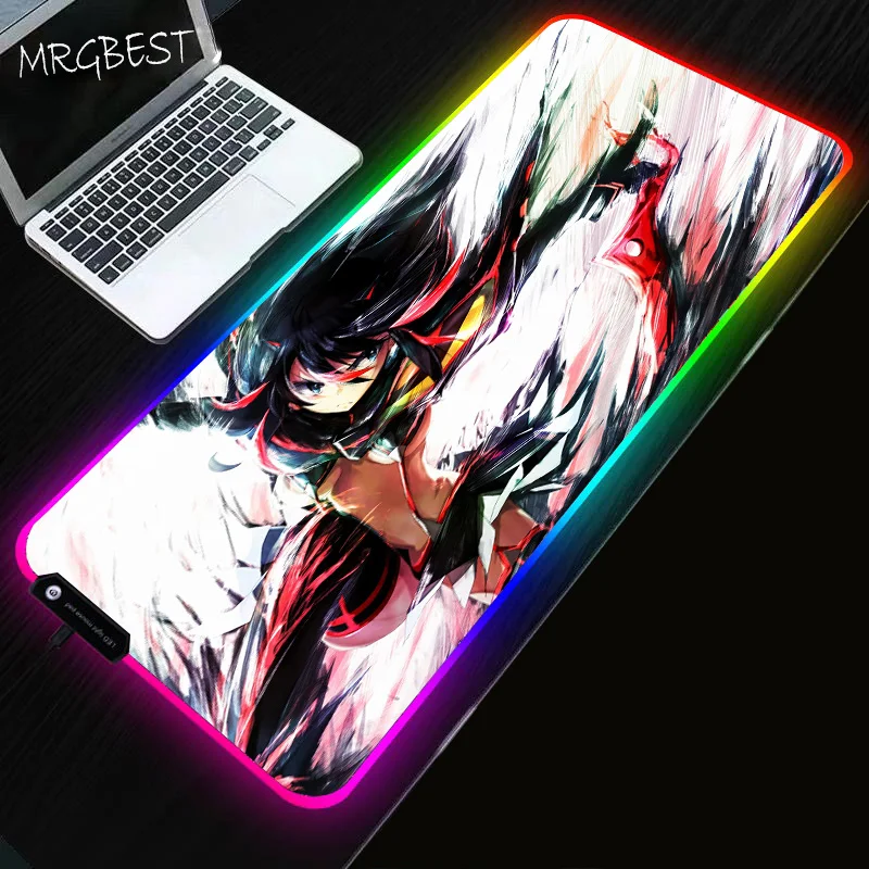 

MRGBEST Anime RGB Gaming Mouse Pad Tokyo Ghoul Large Computer Player Mousepad Backlight LED Mat Mause Keyboard Table Locked Pads