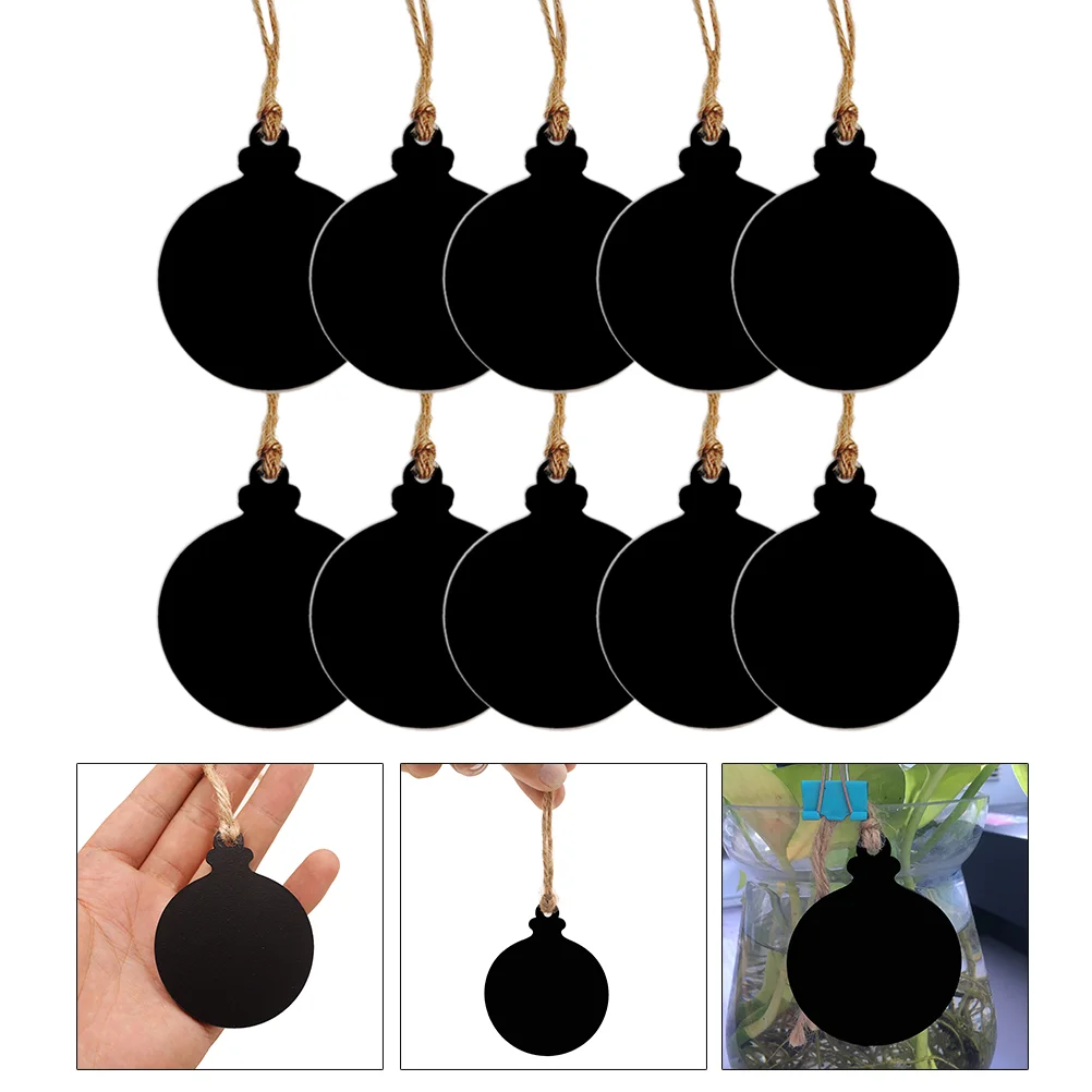 

Mini Two-sided Chalkboard with Hemp Rope Blackboard Message Board Home Decoration Pendant DIY Accessories