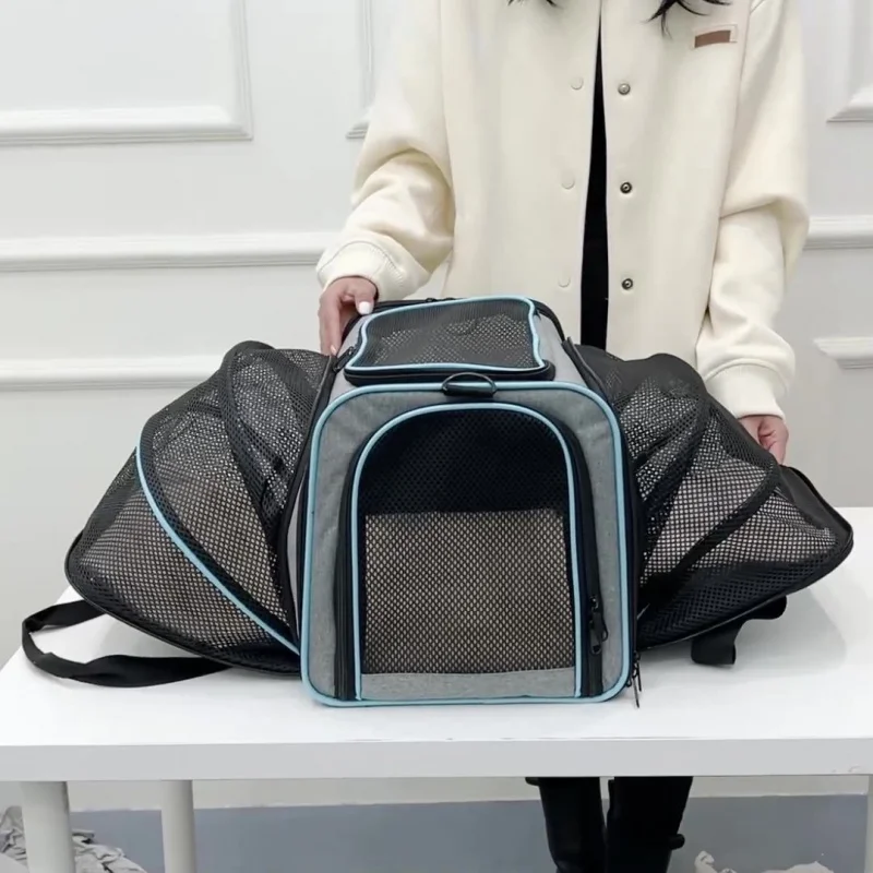 Cat Bag Dog Bag Portable Expansion Pet Bag Large Capacity Crossbody Dog Backpack Teddy Dog Bag Cat Supplies