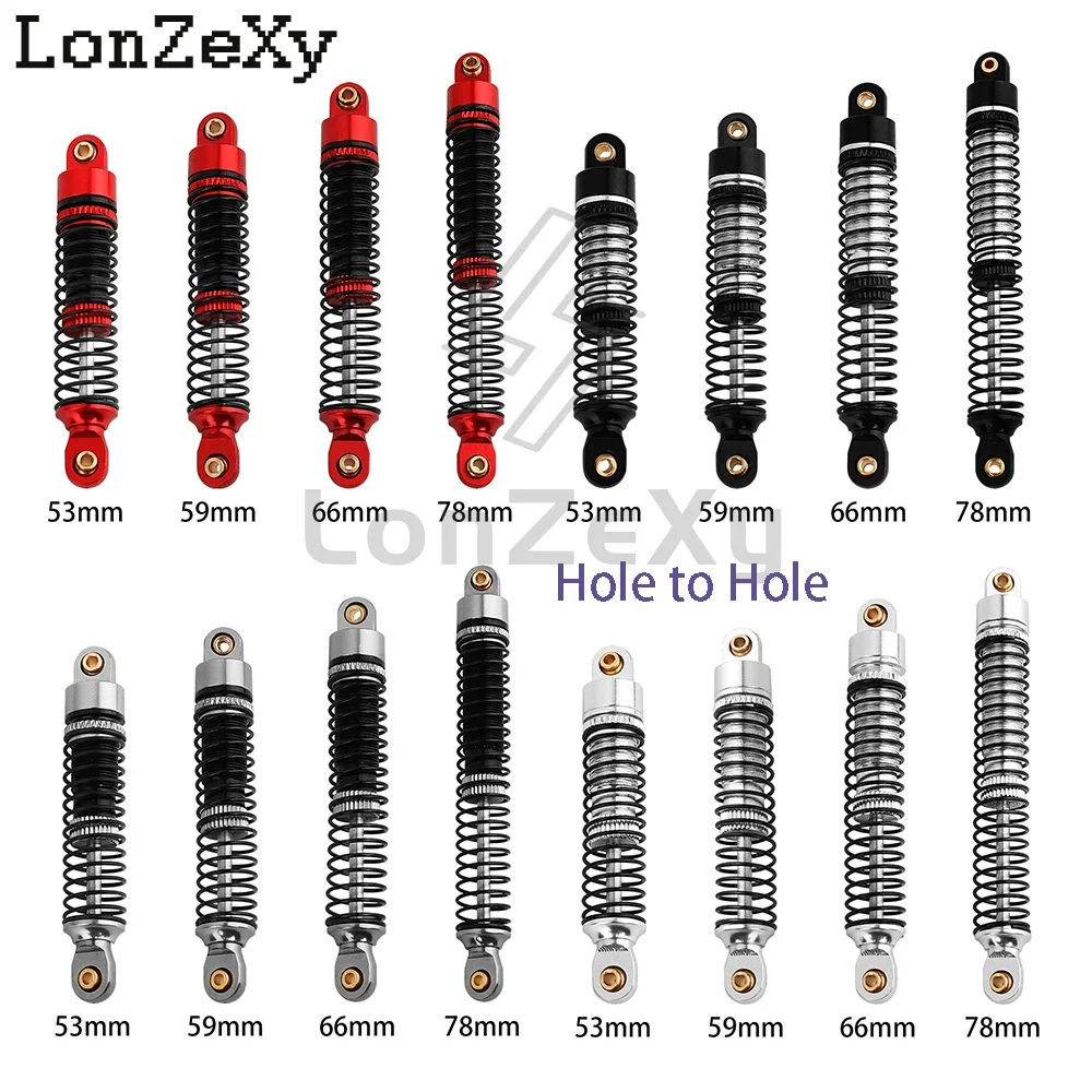 4 шт. 53/59/66/72 мм амортизаторы из алюминиевого сплава демпфер для 1/18 RC Crawler RedCat Ascent18