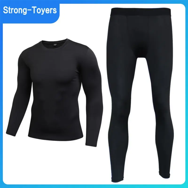 

Комплект зимнего мужского термобелья на флисовой подкладке, компрессионная зимняя теплая рубашка с длинным рукавом для езды на мотоцикле и лыжах, быстросохнущая
