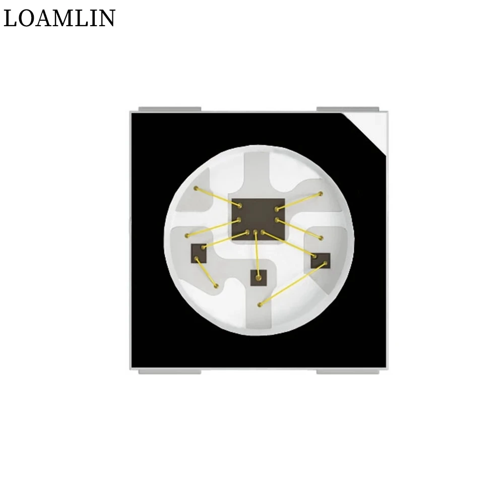10-1000 шт., RGB-чип WS2812B, 5050SMD WS2812, индивидуально адресуемый, черный/белый, чип PCB, пиксели, 5 в постоянного тока