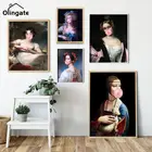 Женская Картина на холсте с жевательной резинкой винтажные принты Ретро портрет леди Настенная картина холст плакат для украшения дома