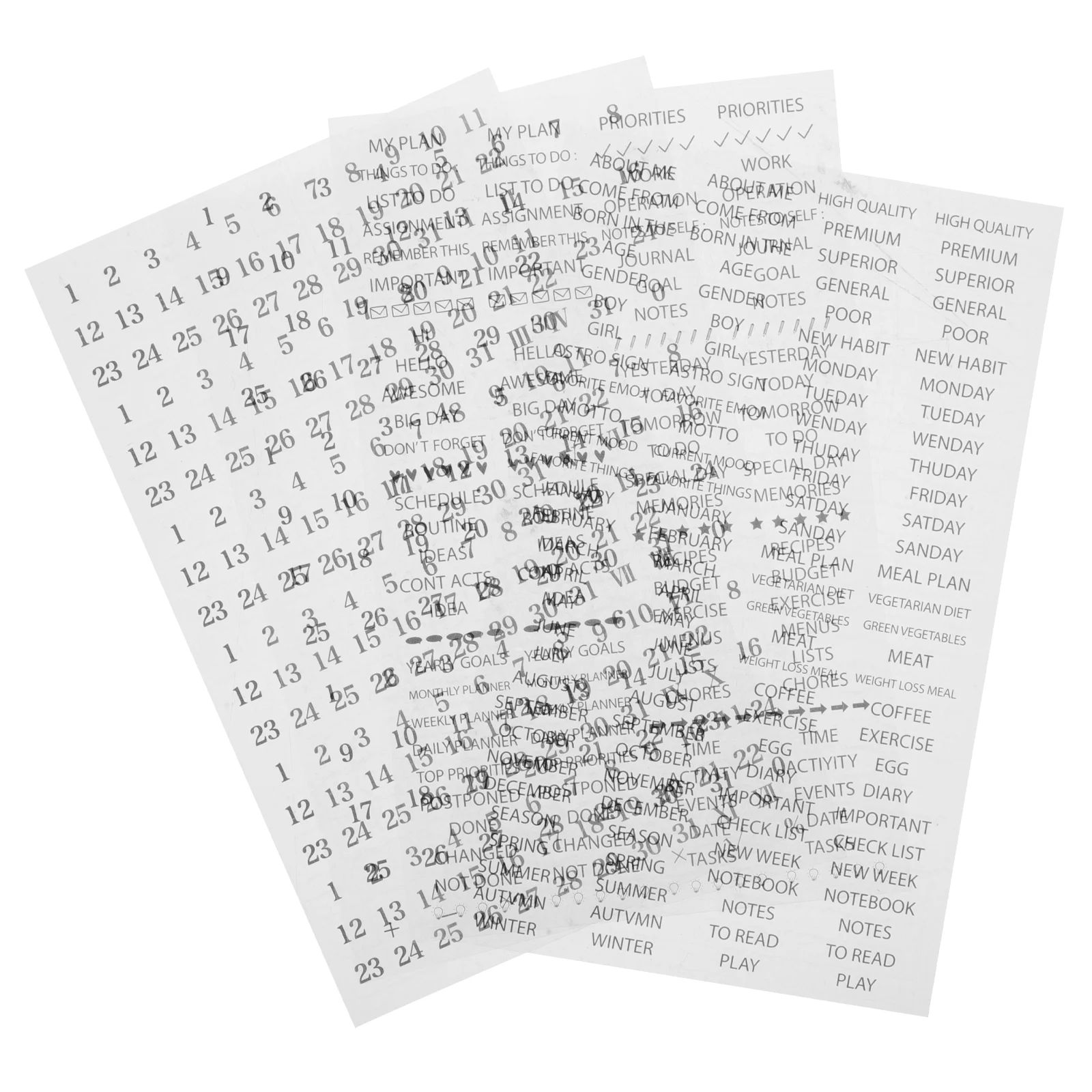 4-листые наклейки для планирования тетрадь заметок на месяц ежедневник бумага