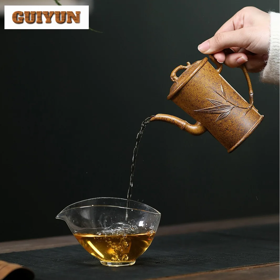 150 мл Элегантные фиолетовые глиняные чайники Исин бамбуковая трубка ручной