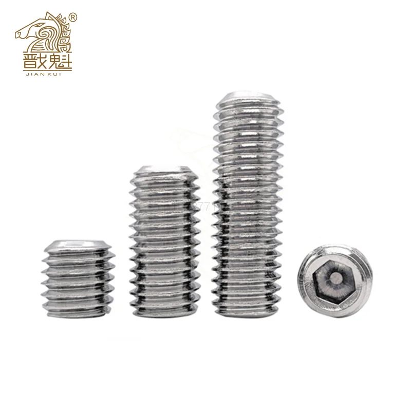 

[M2-M16] DIN913 304 Stainless Steel Thread Grub Screws Flat Point Hexagon Socket Set Screws Headless
