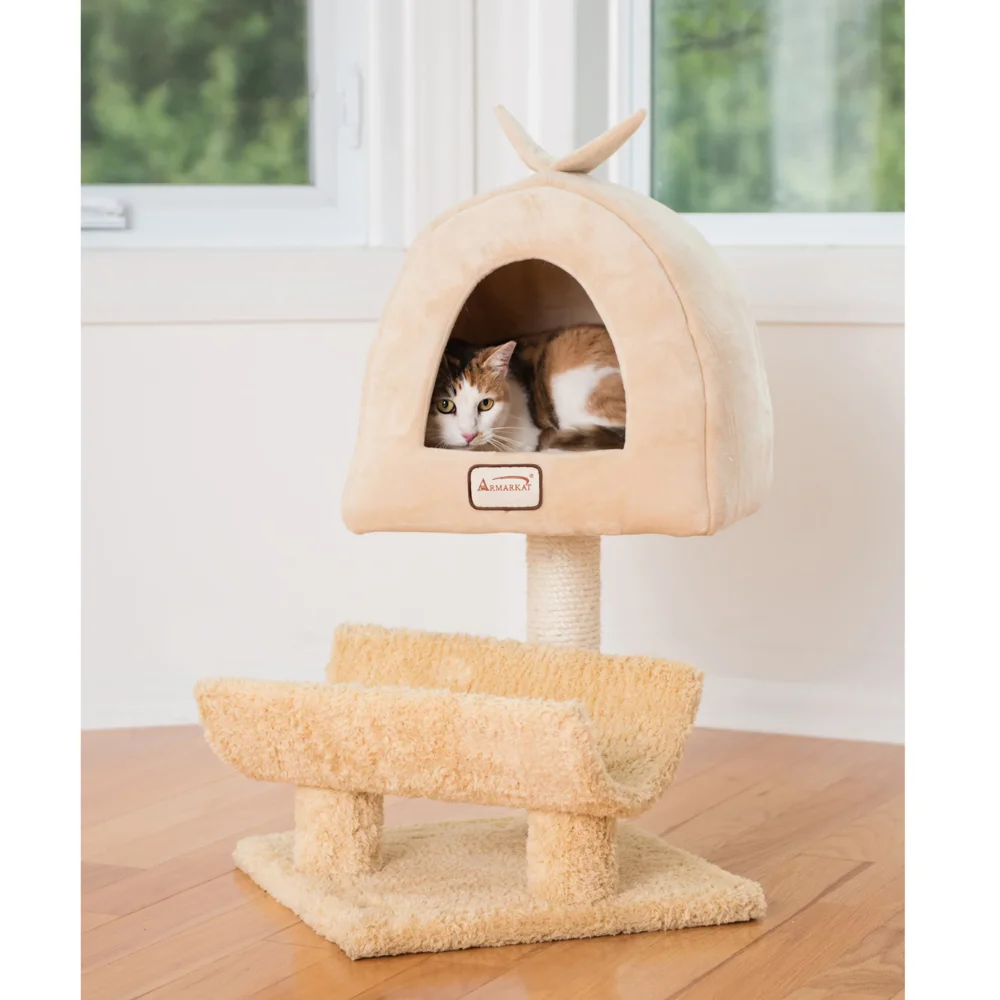 

Wood Cat Tree, Goldenrod, Cat Supplies, Cat Climbing Racks, Cat Toys, So That Cats Can Play Happily At Home, Cat Condo