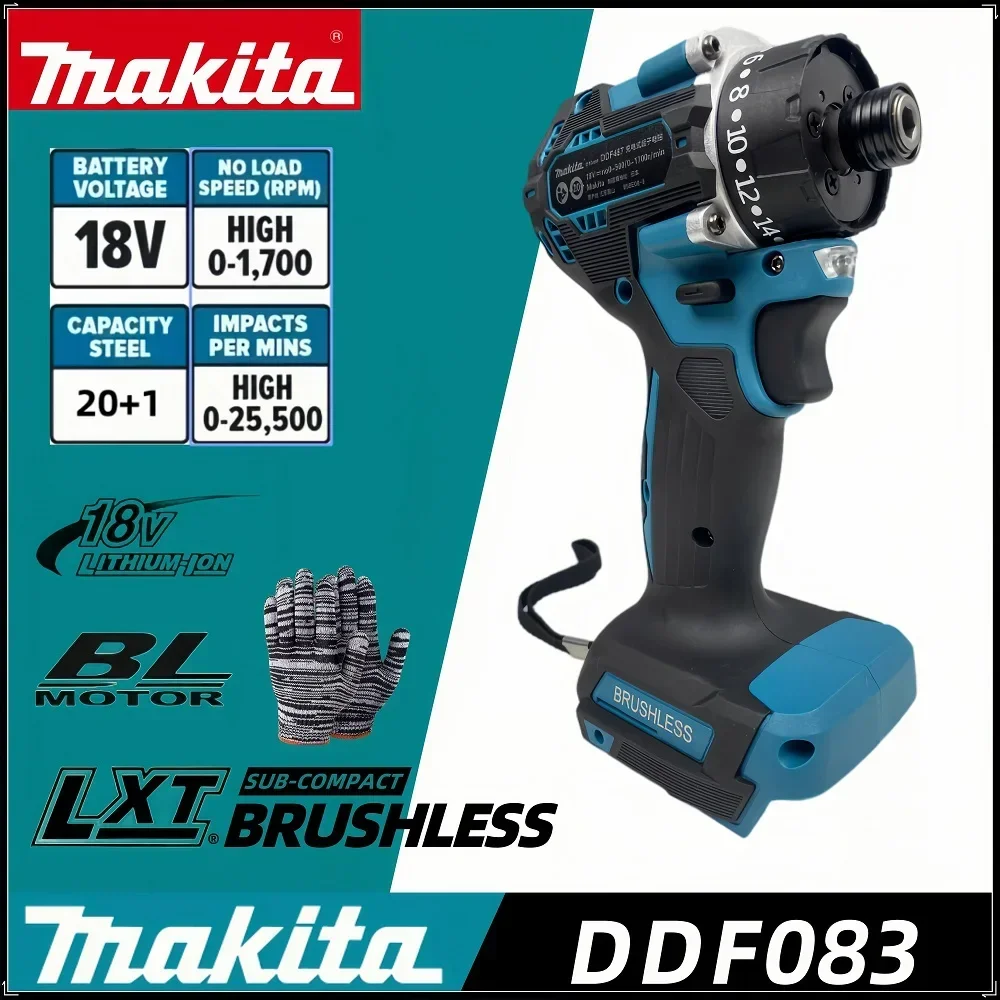 Makita 20+1 Torque 1/4inch Brushless Electric Screwdriver Cordless 280N.m Drill Power Tool For 18v Battery