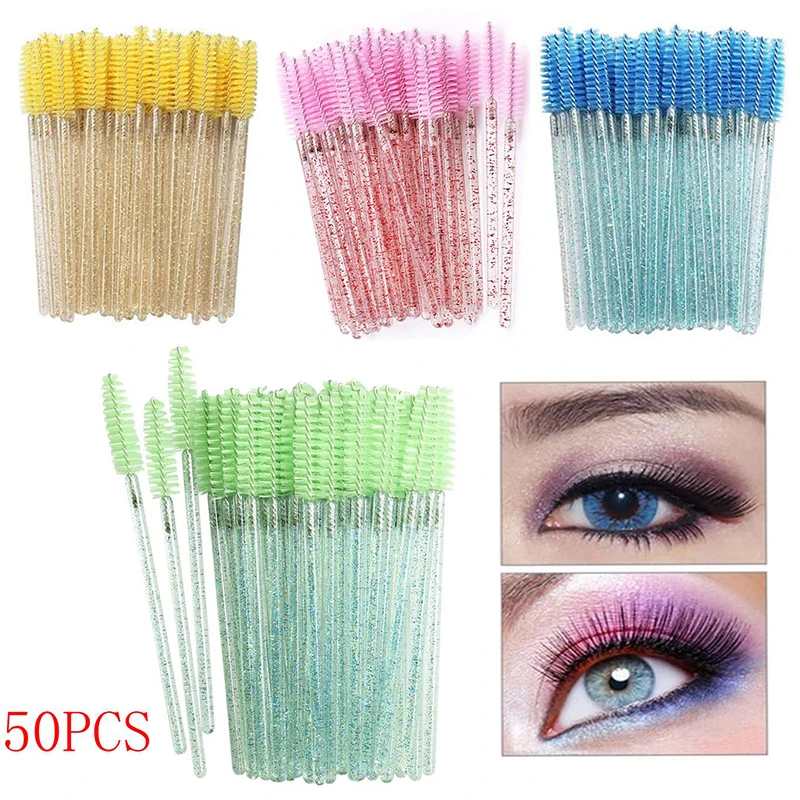

50Pcs Disposable Eyelash Brushes Eyelashes Extension Tools Eyebrow Brush Mascara Wands Applicator Eye Cosmetic Beauty Tool