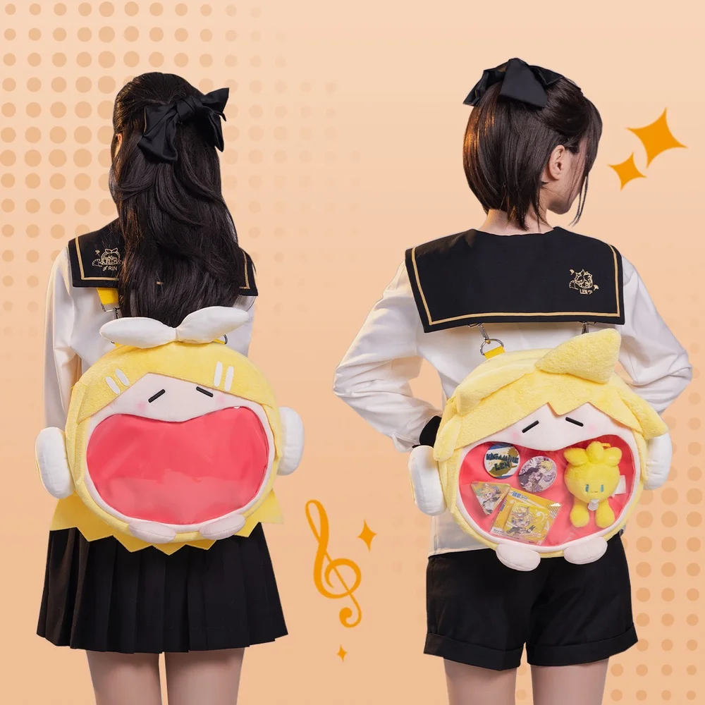 Official Anime Miku Kagamin Rin Len Itabag Vocaloid Cosplay Ita Bag Men Plush Backpack Women DIY Bag School Velvet Shoulder Bag