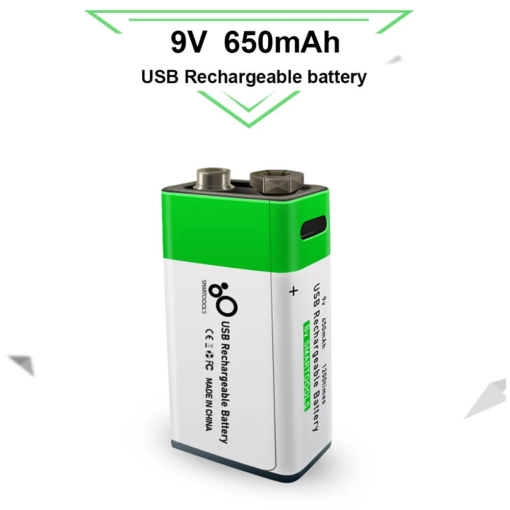 9 в 650 мАч литиевая аккумуляторная батарея с USB-зарядкой 9 В литий-ионная квадратная батарея для игрушек пульт дистанционного управления KTV мультиметр микрофон
