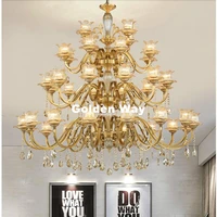 free shipping d120cm brass chandelier 24l brozne led lustres home chandelier brass k9 crystal ac luxury vintage hotel chandelier
