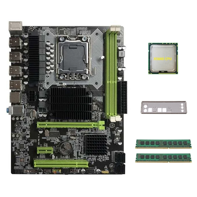 

X58 Motherboard LGA1366 Computer Motherboard Support XEON X5650 X5670 Series CPU With X5660 CPU+2XDDR3 4GB 1066Mhz RAM