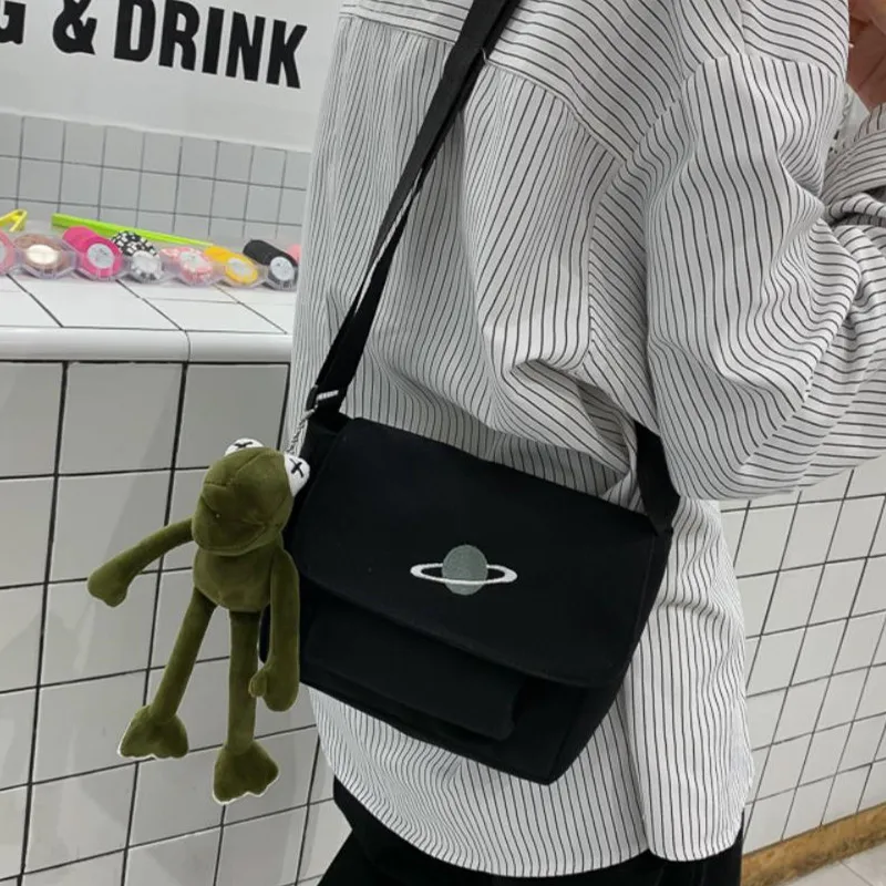 

2022 Simple Crossbody Bags for Girls Cute Handbag Shoulder Bag Pouch Teenager Messenger Bag Solid Color Canvas Women Bag Purse