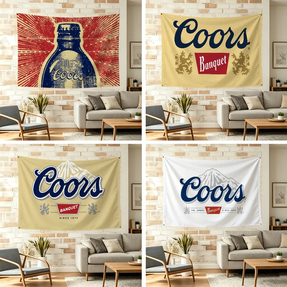 Фото Флаг с логотипом C-coors для улицы, кемпинга, бара, пикника, вечеринки, украшения дома, баннер №1