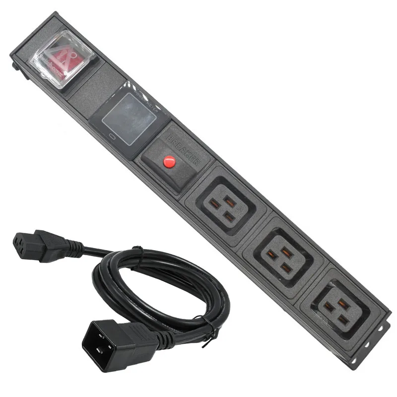 

PDU Power Strip C19 output Multiple SOCKET 3AC socket With current display meter IEC320 C14 port with 16A overload protection