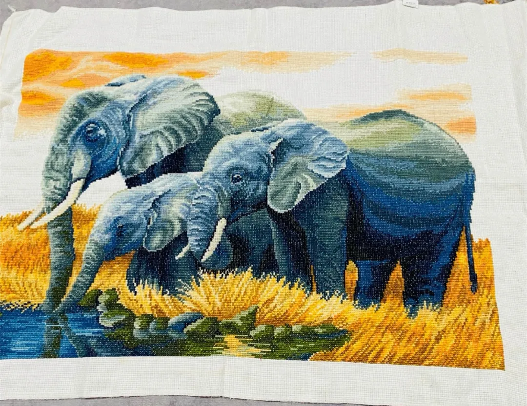

Beautiful Gift Elephant Animal Cross Stitch Decorative Painting Handmade DIY Cross Stitch finished Home Decor