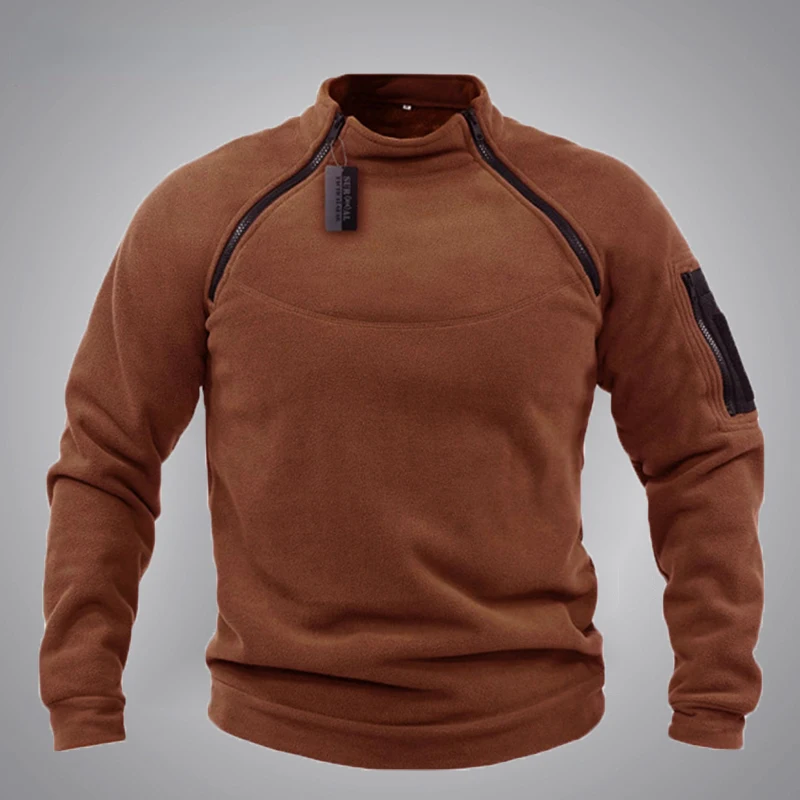 

Мужская теплая флисовая куртка на молнии с защитой от ветра