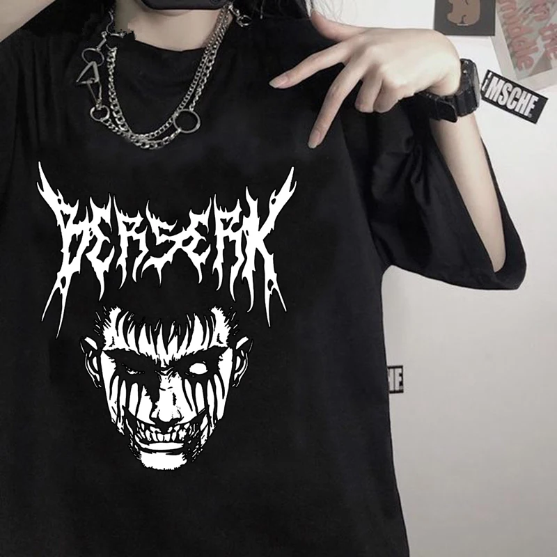 

Japanese Anime Berserk Guts Funny T Shirt Men Cool Manga Graphic Vintage T-shirt Streetwear Graphic Tshirt Hip Hop Top Tees Male