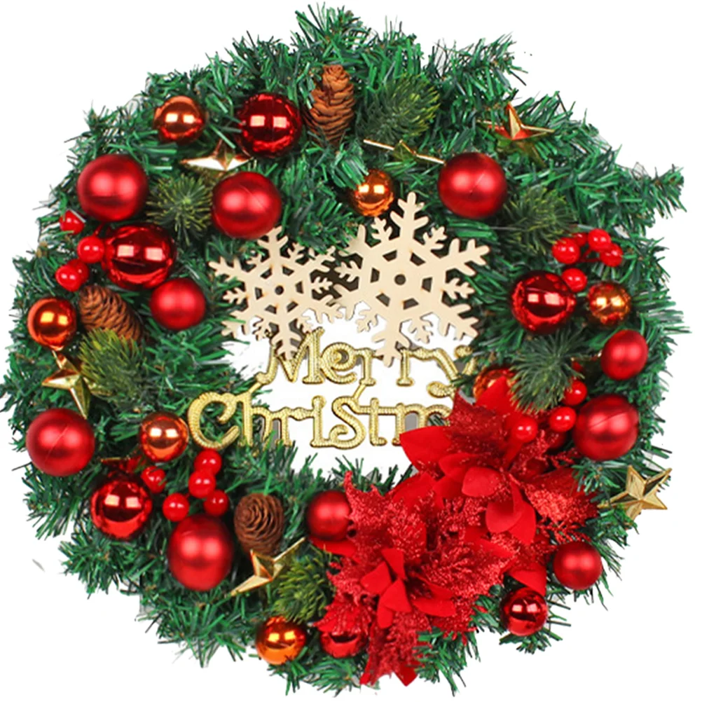 

Delicate Artificial Pastoral Style Xmas Door Wreath Front Door Wreath Wall Hanging Wreath Hanging Garland