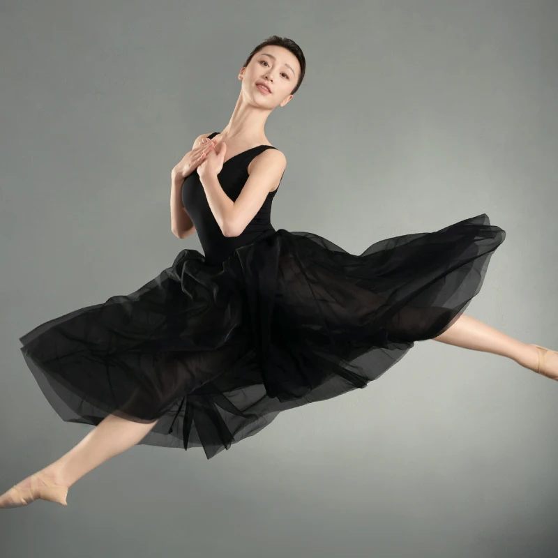 Длинная балетная юбка-пачка для женщин взрослых лирическая белая Мягкая