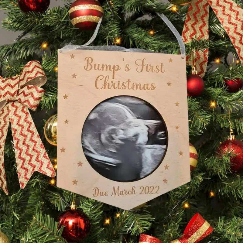 

Baby's First Christmas Wooden Picture Frame Neonatal Photo Decoration Home Ornament Mother To Be Baby Commemorative Frame Gifts