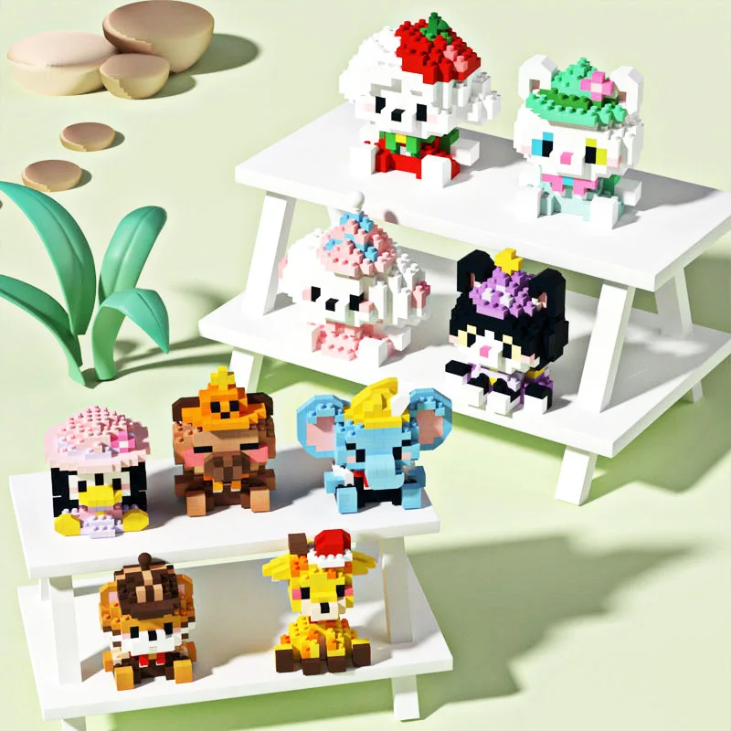 Huiqibao Мини Хэллоуин мультфильм животные модель микро строительные блоки город