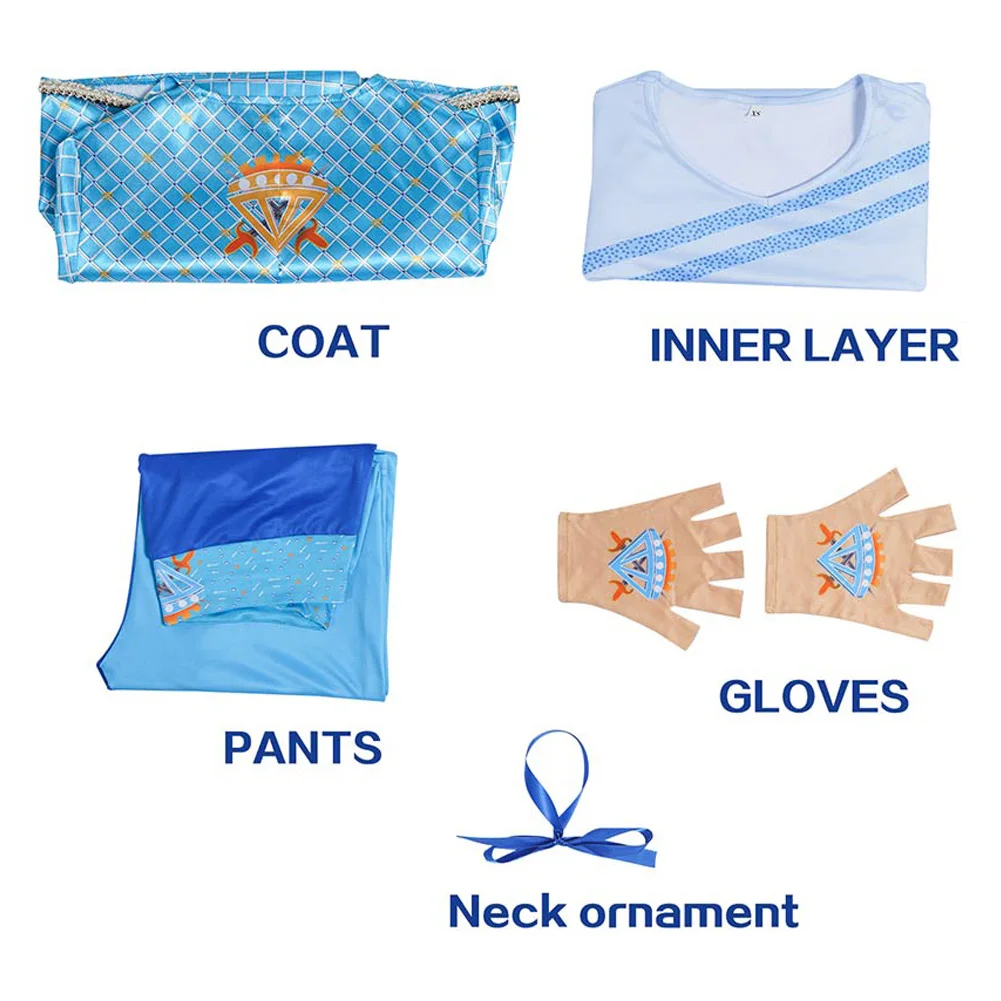 Хлоя Косплей 2024 костюм потомков из фильма женский для ролевых игр синяя одежда