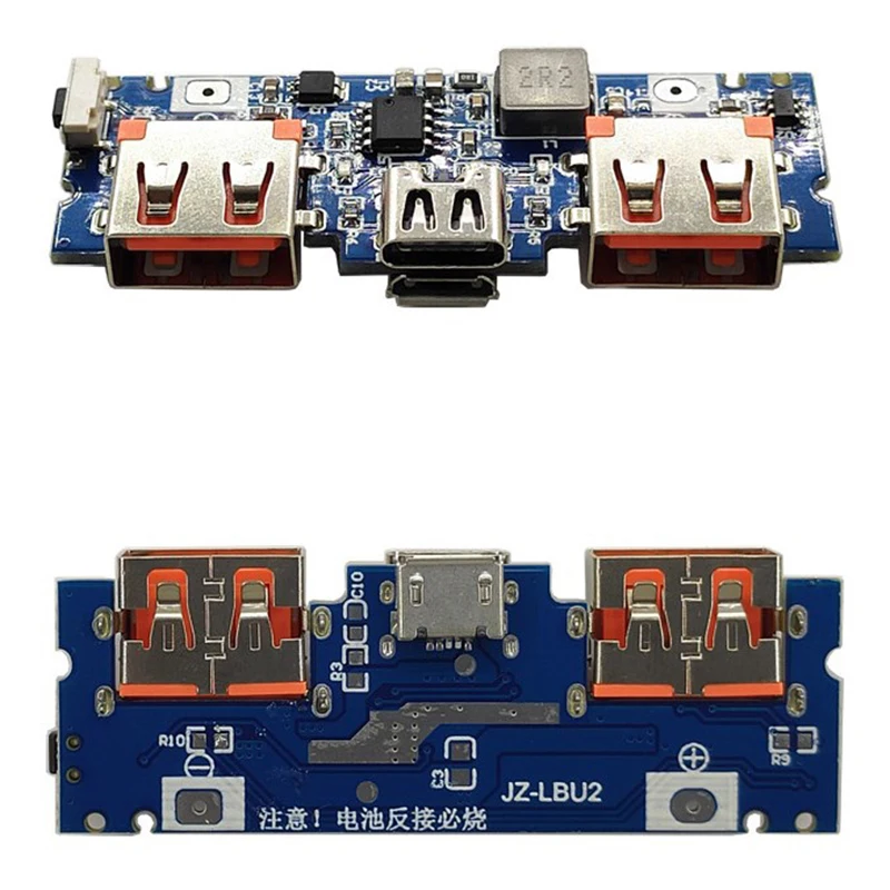 

Lithium Battery Charger Board LED Dual USB 5V 2.4A Micro/Type-C USB Mobile Power Bank 18650 Charging Module