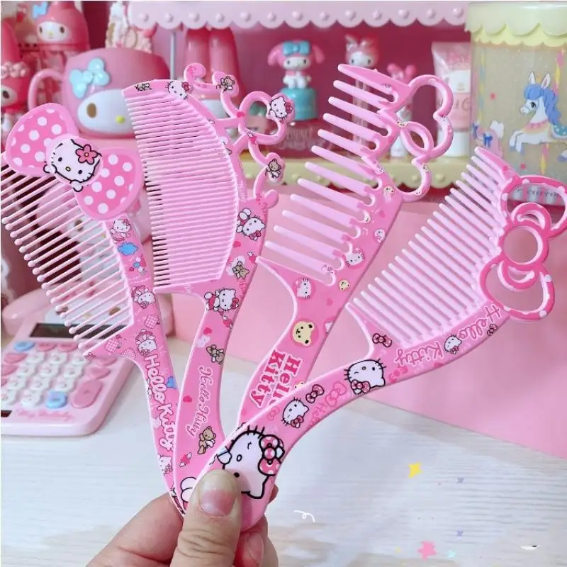 

Kawaii Sanrio Hello Kittys Combs Accessories Cute Beauty Kawaii Anime Portable Cosmetic Comb Student Hair Comb Toys Girls Gift
