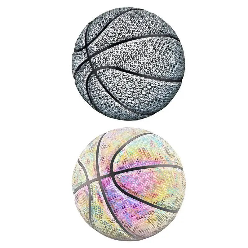 

PU Basketball Reflective Ball Glow Basketball Size 7 Outdoor Indoor Ball Glowing Luminous Basketbol Gift