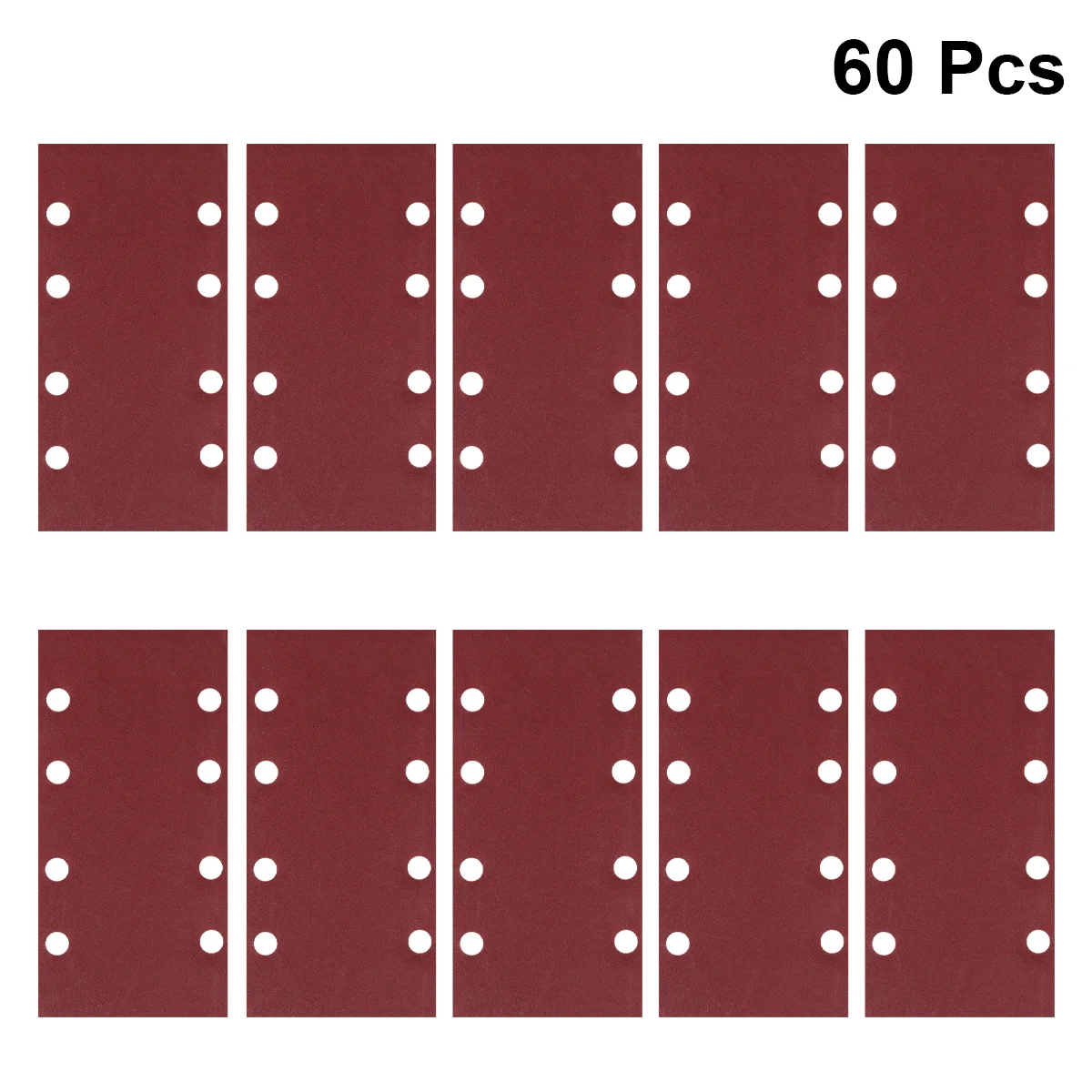 

60pcs 8 Holes Square Sandpaper Assorted Dry Wet Abrasive Sand Paper for Wood Metal Automotive Sanding Furniture and Wood