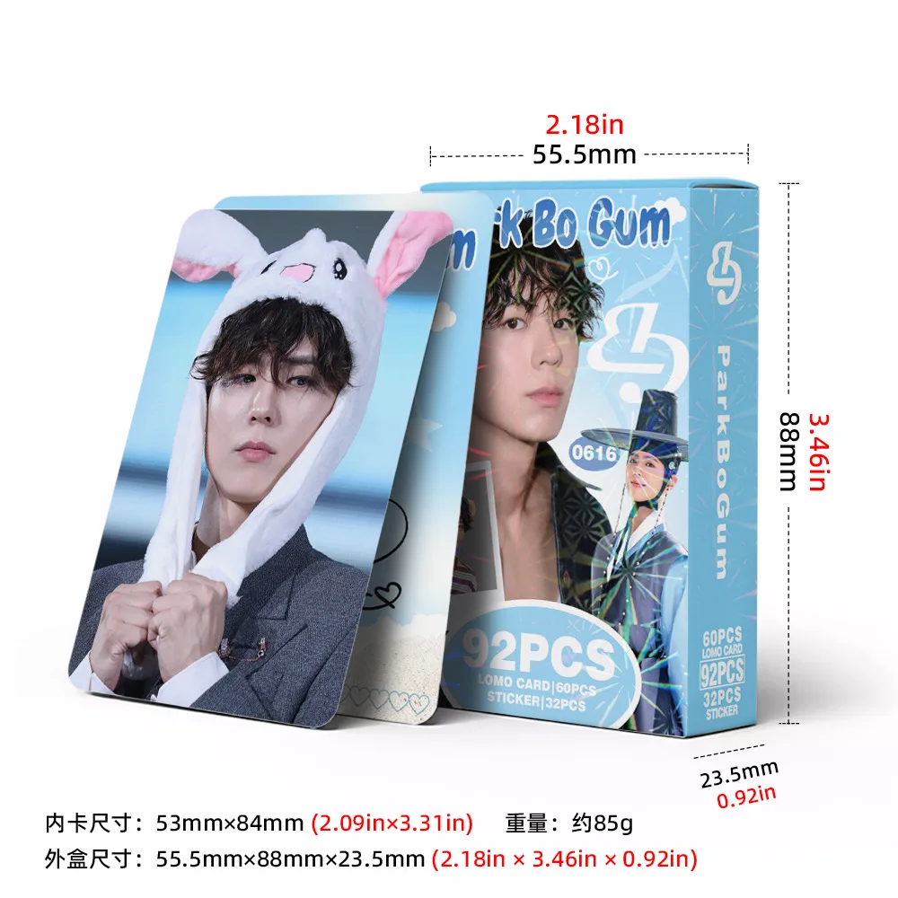 Фото Набор из 92 карточек Park Bo Gum Lomo: 60 HD фотокарточек, 32 стикера, портретные фотокарточки корейских актеров, коллекционный подарок для фанатов №5