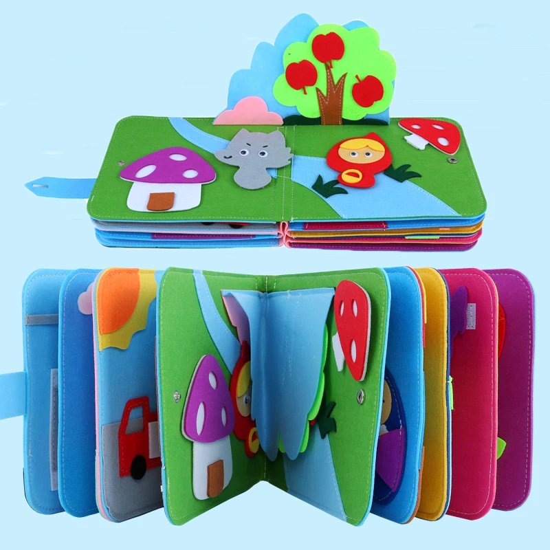

Washable Montessori Baby Busy Board 3D Toddlers Story Cloth Book Early Learning Education Habits Knowledge Developing Toys -40