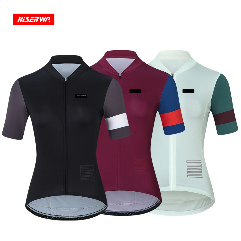 

2023 Hiserwa Женская велосипедная Джерси рубашка для гоночного велосипеда MTB Дорожная велосипедная одежда женская одежда для езды на велосипеде Топ с коротким рукавом