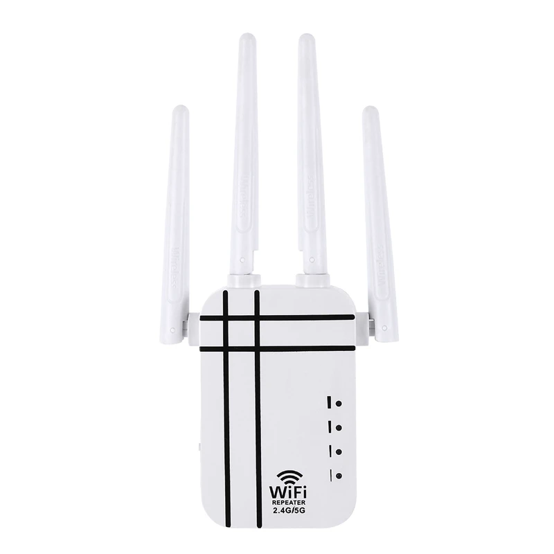 

Беспроводной Wi-Fi репитер 1200 Мбит/с, двухдиапазонный усилитель сигнала Wi-Fi, усилитель с антеннами 4X 3Dbi для маршрутизатора AP