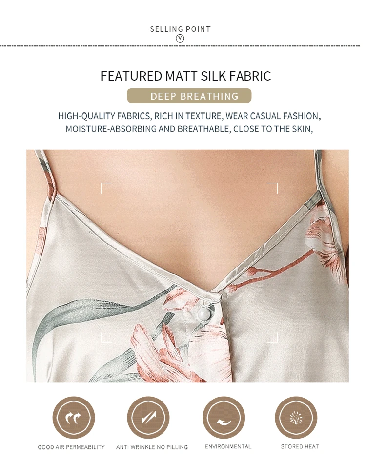 Sleepwear Long Robe Suit Women 3pcs Sling Top Shorts Robe Set Silk Satin Night Robe Print Fashion Bathrobe Bride Bridesmaid Robe