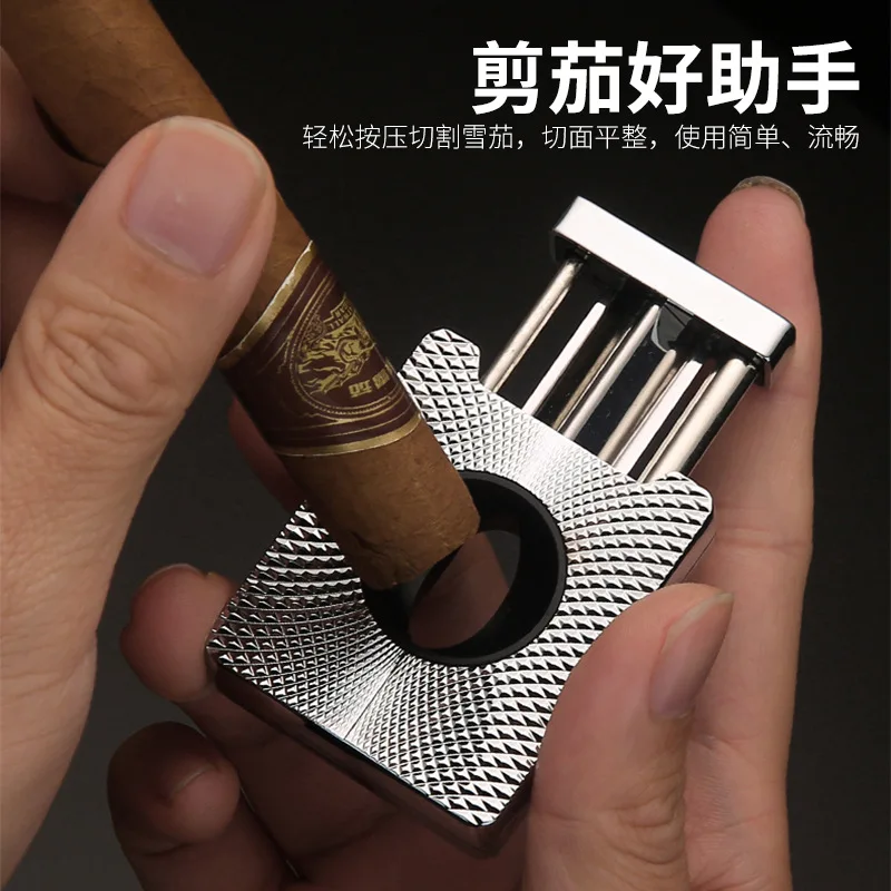 Фото Резак для сигар Baicheng Chenyuan №1, металлический, V-образный, портативный, ретро, с 3D-гравировкой, острый, круглый №3