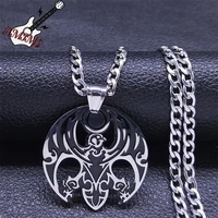punk eagle sun wings necklaces for women silver color stainless steel men animal pendant necklace jewelry collar hombre n4078s06
