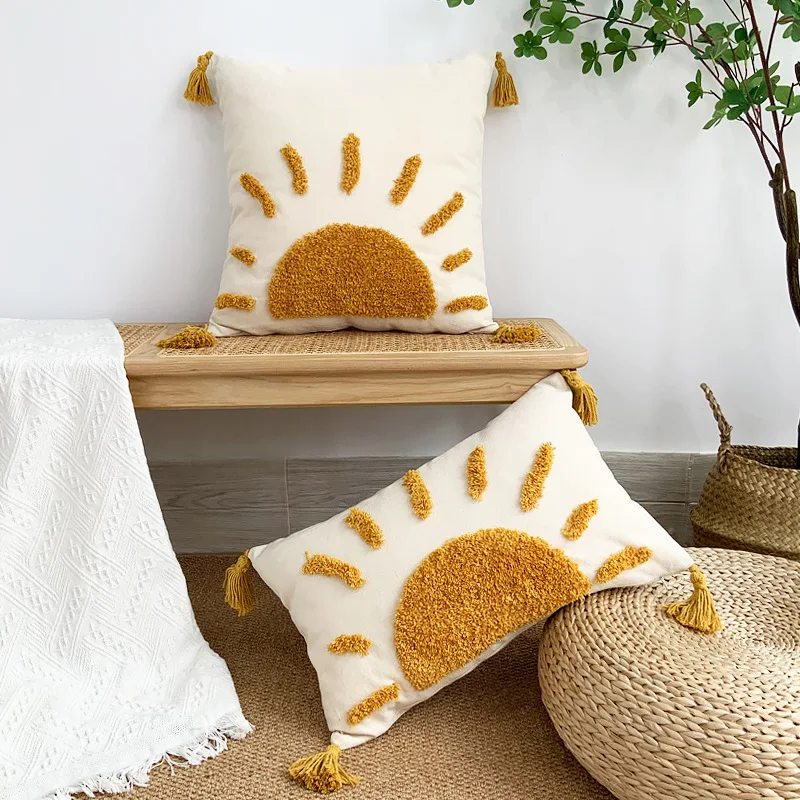 

30x50/45x45cm Pillow Sofa Pillowcase Cushion Cushion Hug Print Sun Throw Home Cojin Decor Funda Tufted 1pc Cover Cover Moroccan