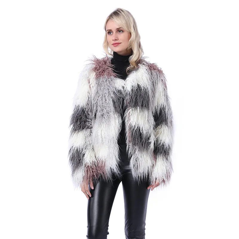 Women's Fur Jacket Autumn and Winter Imitation Fur Overcoat Mid-Length Mink Fur Fox Fur Fur Women's Coat Faux Fur Coat