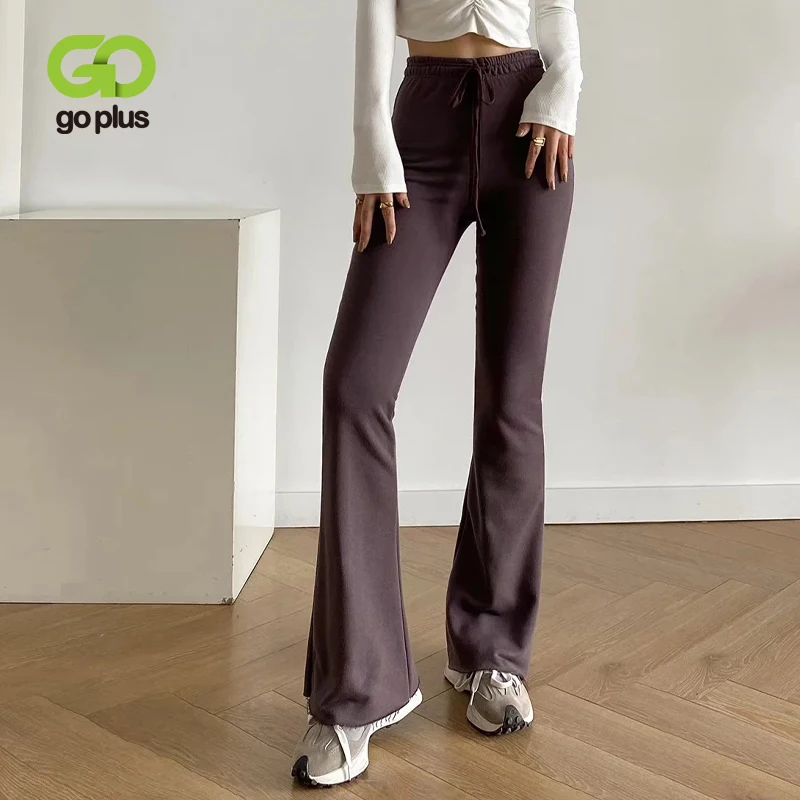 

GOPLUS Y2k Pants Korean Fashion Sweatpants Women Flared Black Sweat Pants Pantalones De Mujer Taille Haute Broeken Dames C11806