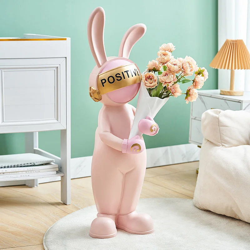 

Большой декоративный кролик для украшения дома, большая декоративная статуя для гостиной, многофункциональная ваза, коробка для хранения, ...