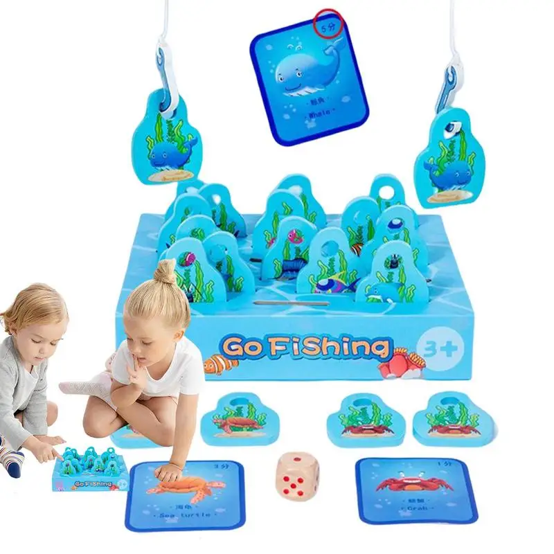 

Деревянная рыболовная игра-головоломка Монтессори для детей и родителей, Интерактивная настольная игра для детей