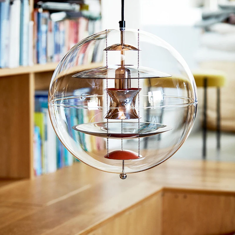 

Nordic LED Globe Pendant Lamp Iron+Acryl Hanging Lamp Fixture Living Dining Room Bedroom Cafe Bar Loft Indoor Decor Lighting E27