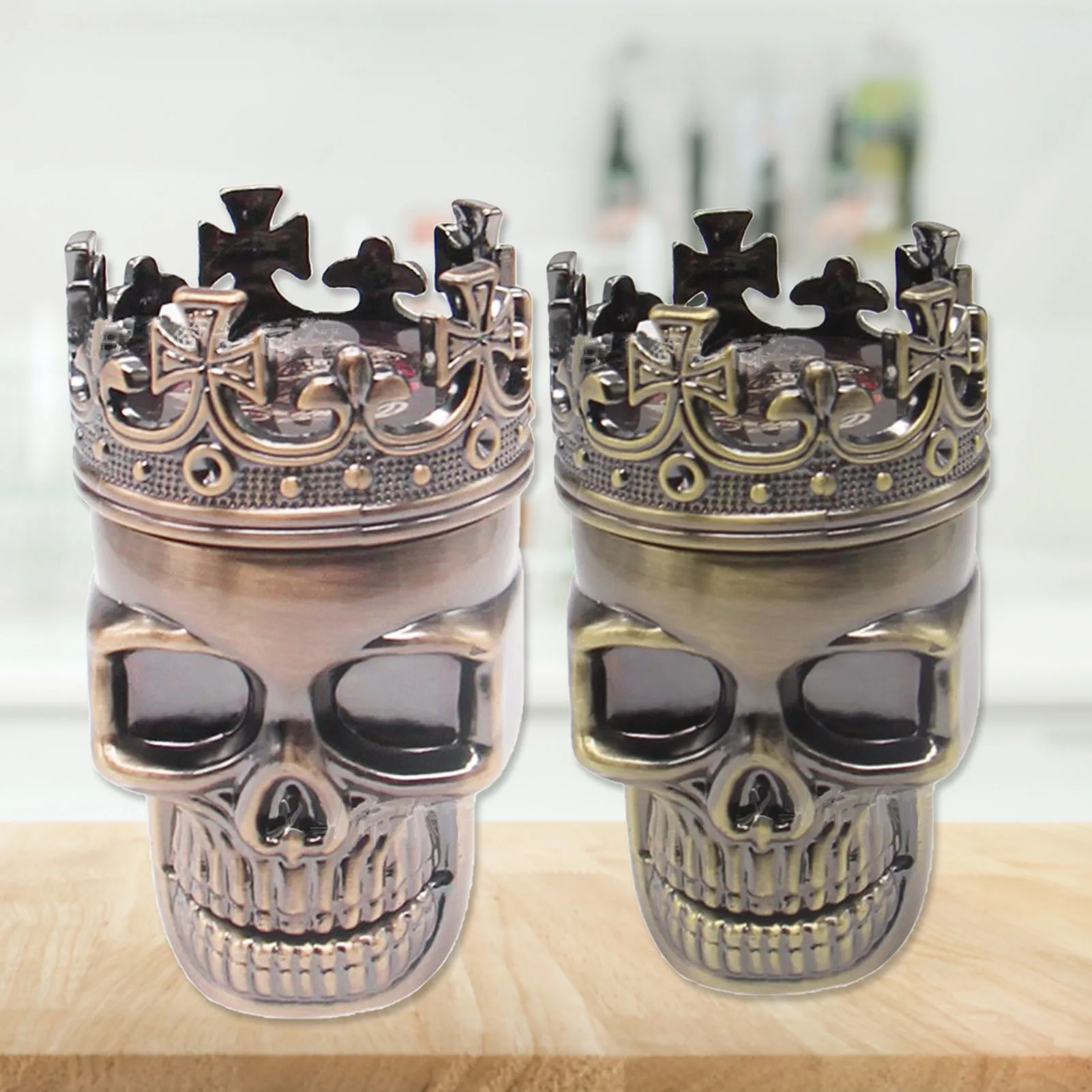 

Classic King Skull Metal Tobacco Herb Spice Grinder Triple Layers Crusher Hand Muller Smoke Grinders Smoking Accessories Gift