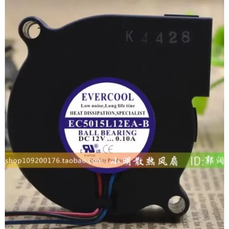 Фото Оригинальный вентилятор для процессора EVERCOOL EC5015L12EA-B 12V 0.10A 5CM 5015, 3-проводной охлаждающий вентилятор 50*50*15 мм №1