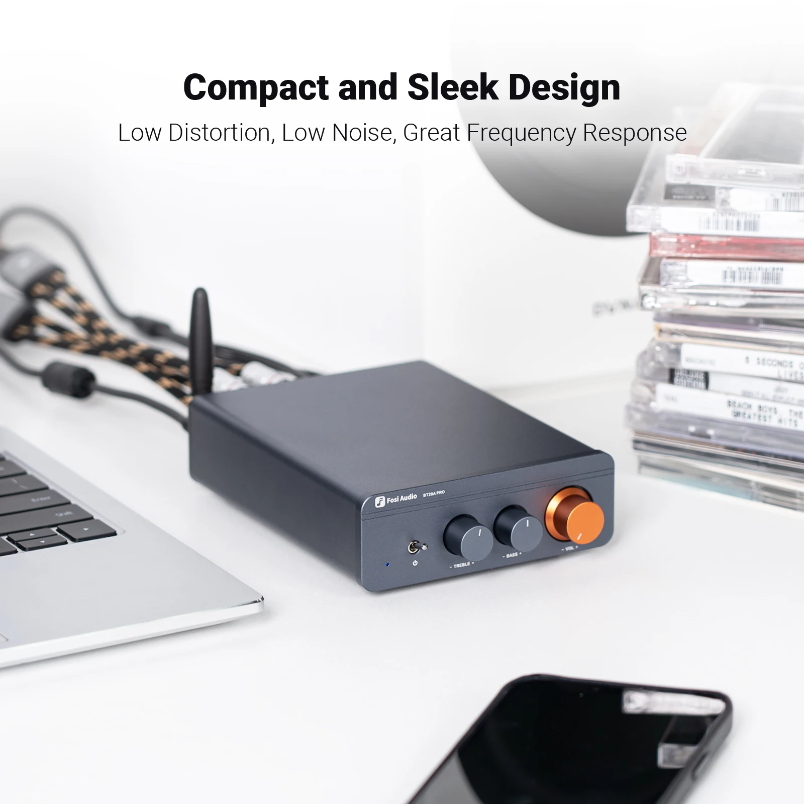 Fosi Audio BT20A Pro TPA3255 Усилитель мощности звука Bluetooth 300 Вт x2 Мини Hi-Fi стерео усилитель