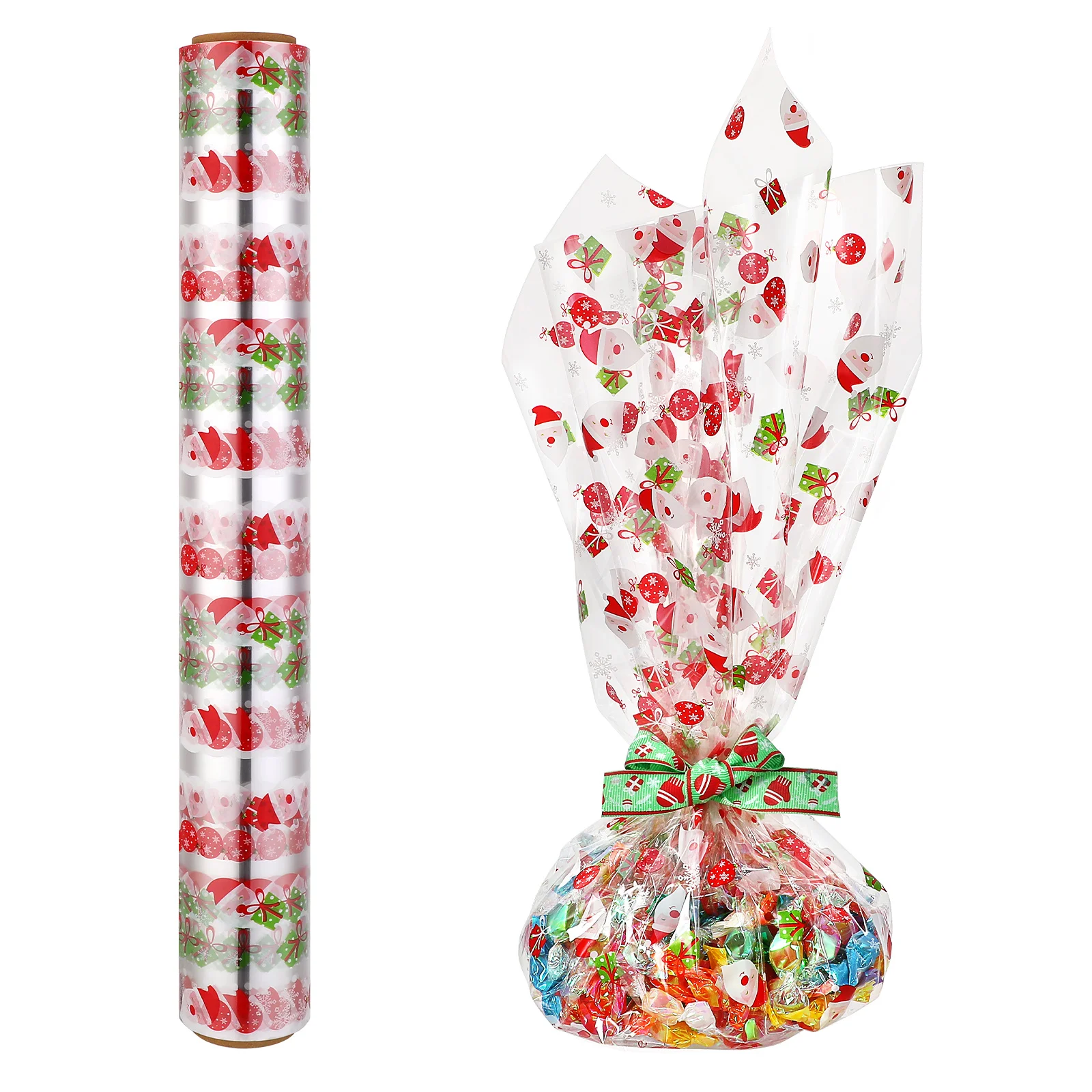

Cellophane Wrap Christmas Roll Wrapping Paper Clear Gift Bags Basketrolls Hampers Wrapper Santa Baskets Transparentclaus Sheet