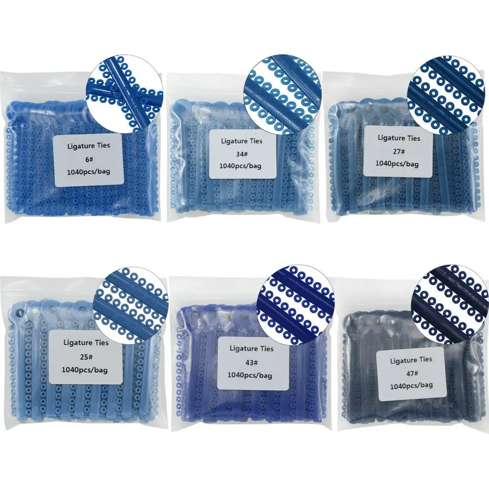 1Bag/1040 Pcs Dental Ligature Rubber Ties Bands Orthodontic Elastic Bands Blue floss cepillo interdental tooth pick